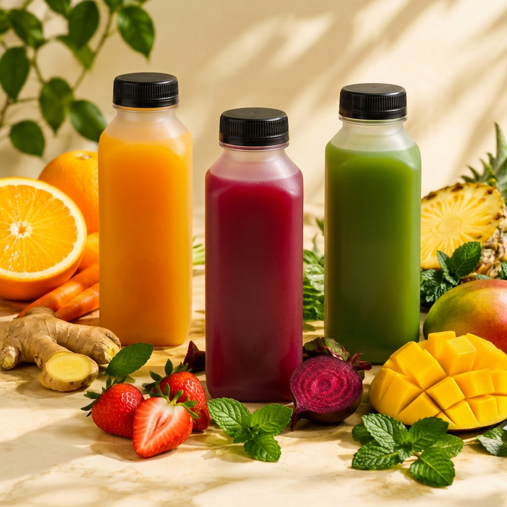 Fresh juices with fruit